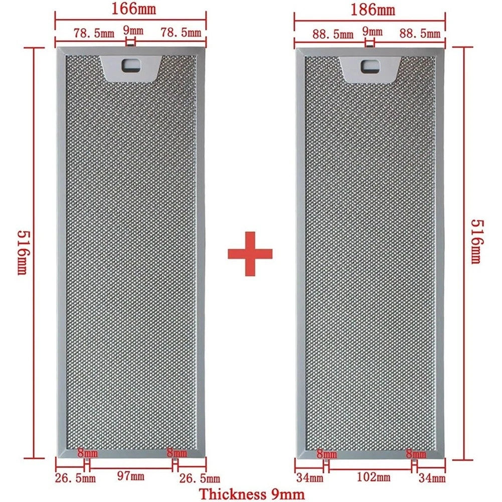 Stainless Steel Kitchen Range Hood Filter 516x166mm 516x186mm