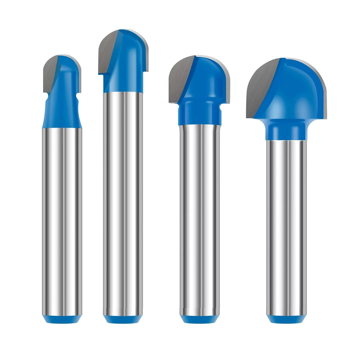 Set of 4 Carbide Round Nose Router Bits 1/4 Inch Shank