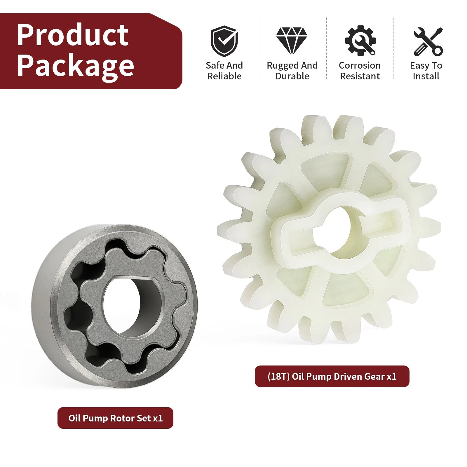 Oil Pump Driven Gear w/ Rotor Set for Honda CRF250R (2004–2009), CRF250X (2004–2017)