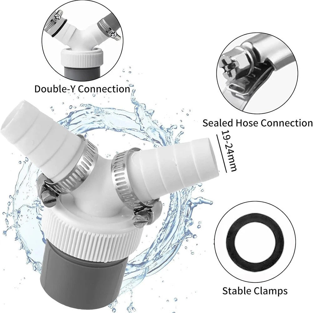 Y Hose Adapter for Washing Machine Drainage (PVC Material)