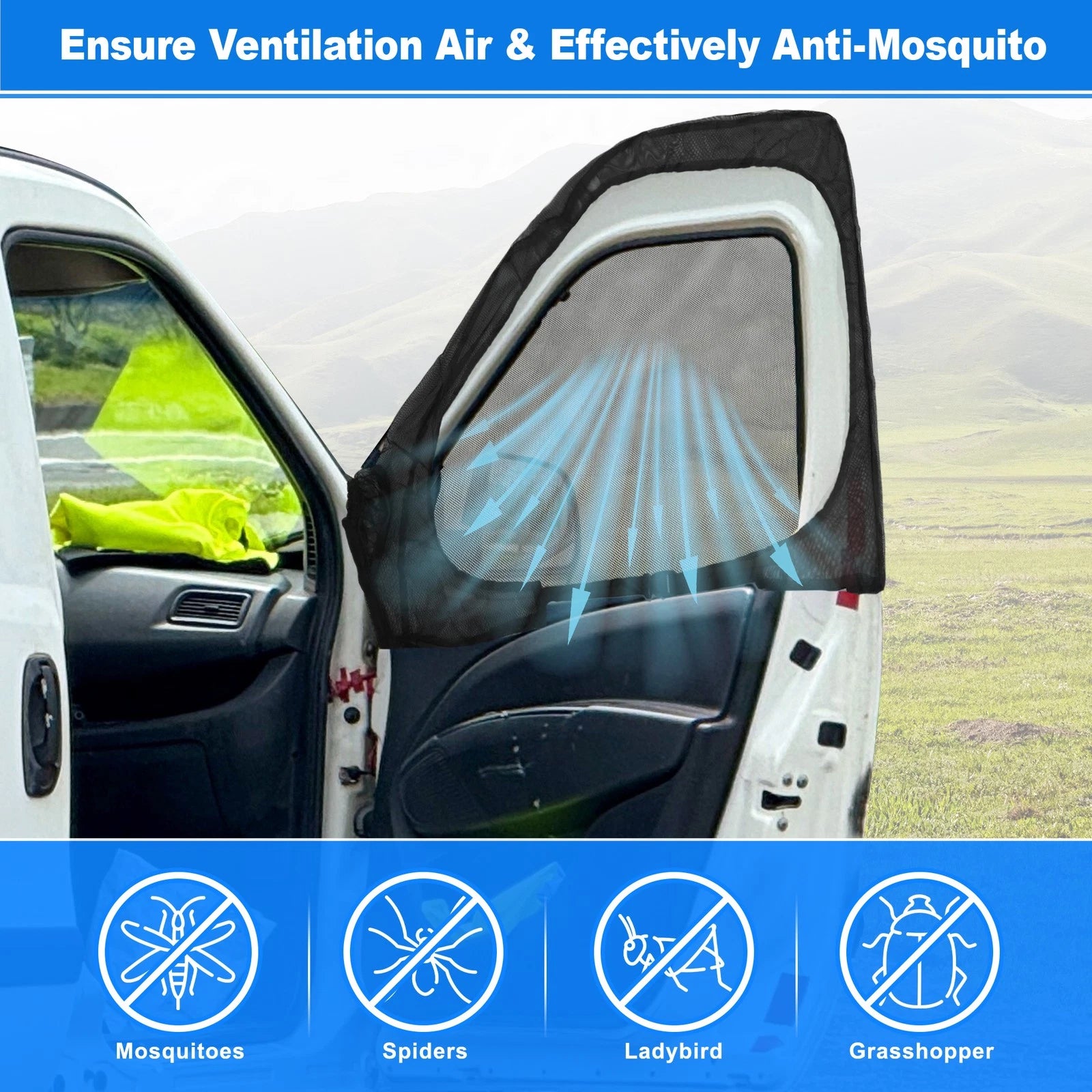 Magnetic Mosquito Screen Front Door for Ford Transit Connect (2002–2025)