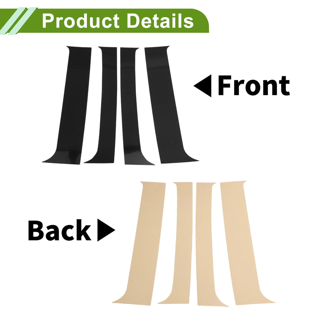 4 Pcs Pillar Window Trim Replacement for Chevy Blazer (1995–2005) Black
