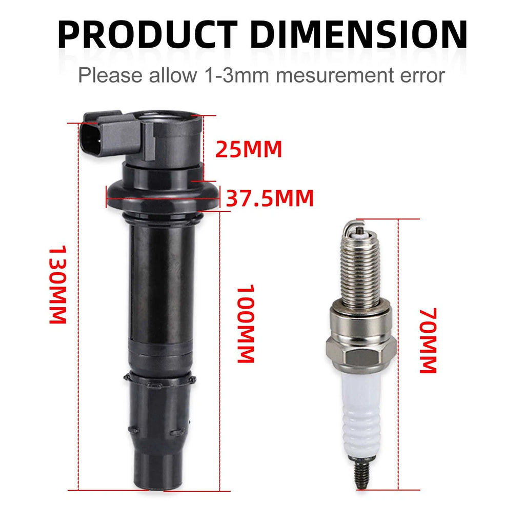 4X Ignition Coil & Spark Plug for Yamaha YZF-R1 YZF-R6 FZ1 FZS1 Vmax 1700