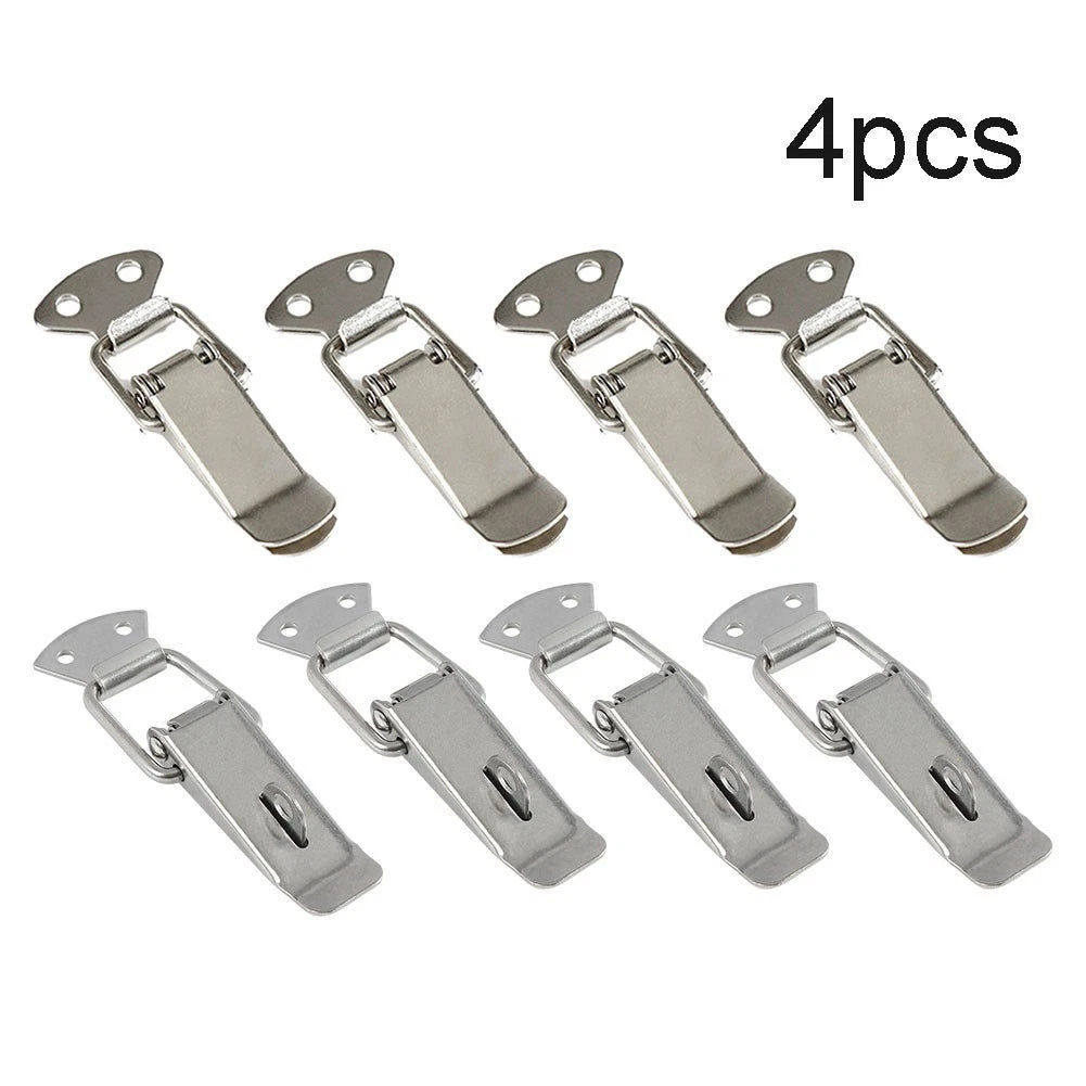 Set of 4 Stainless Steel Locking Toggle Hasps for Cabinet Closure