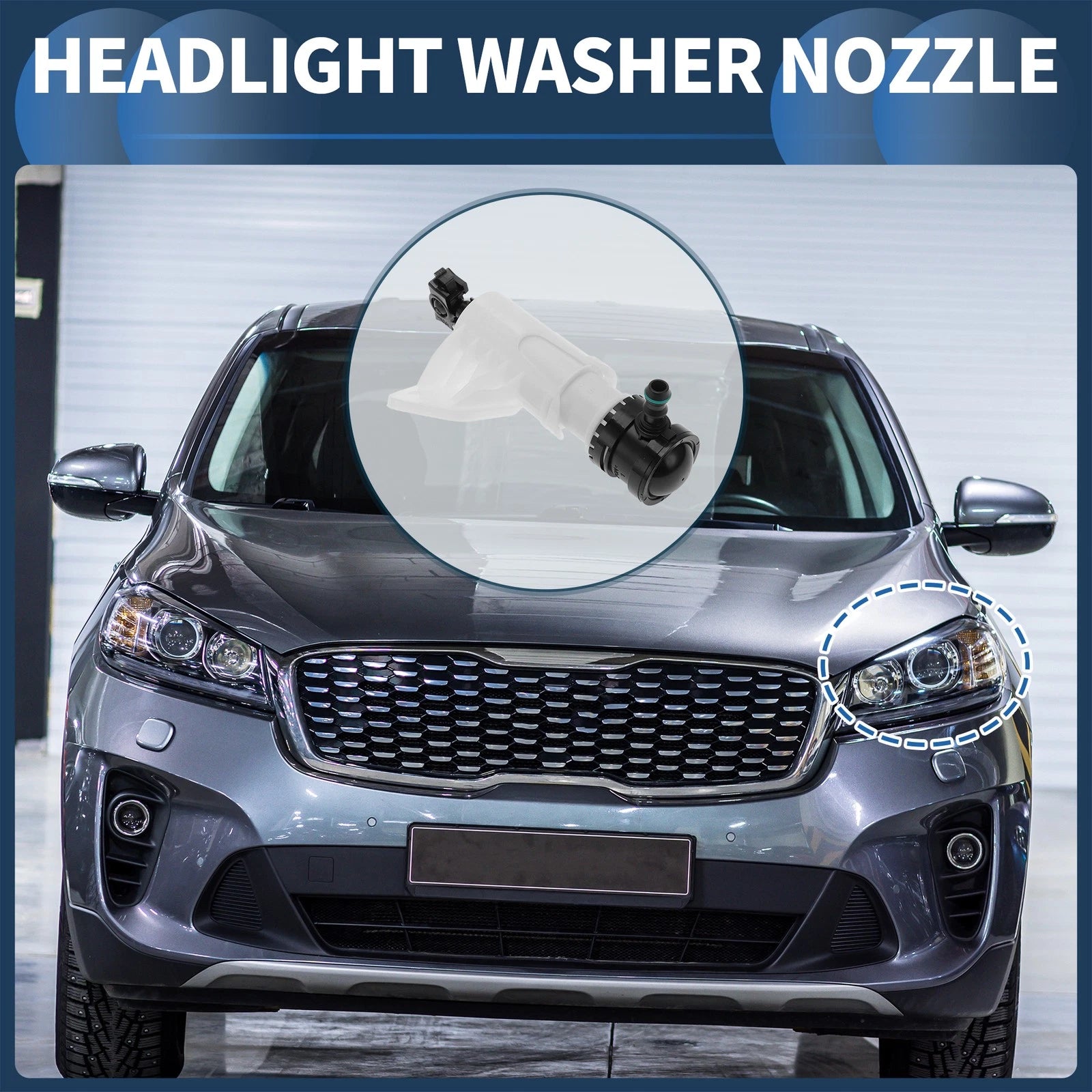 Front Driver Side Headlight Washer Nozzle Replacement for Hyundai Sonata (2015–2019)