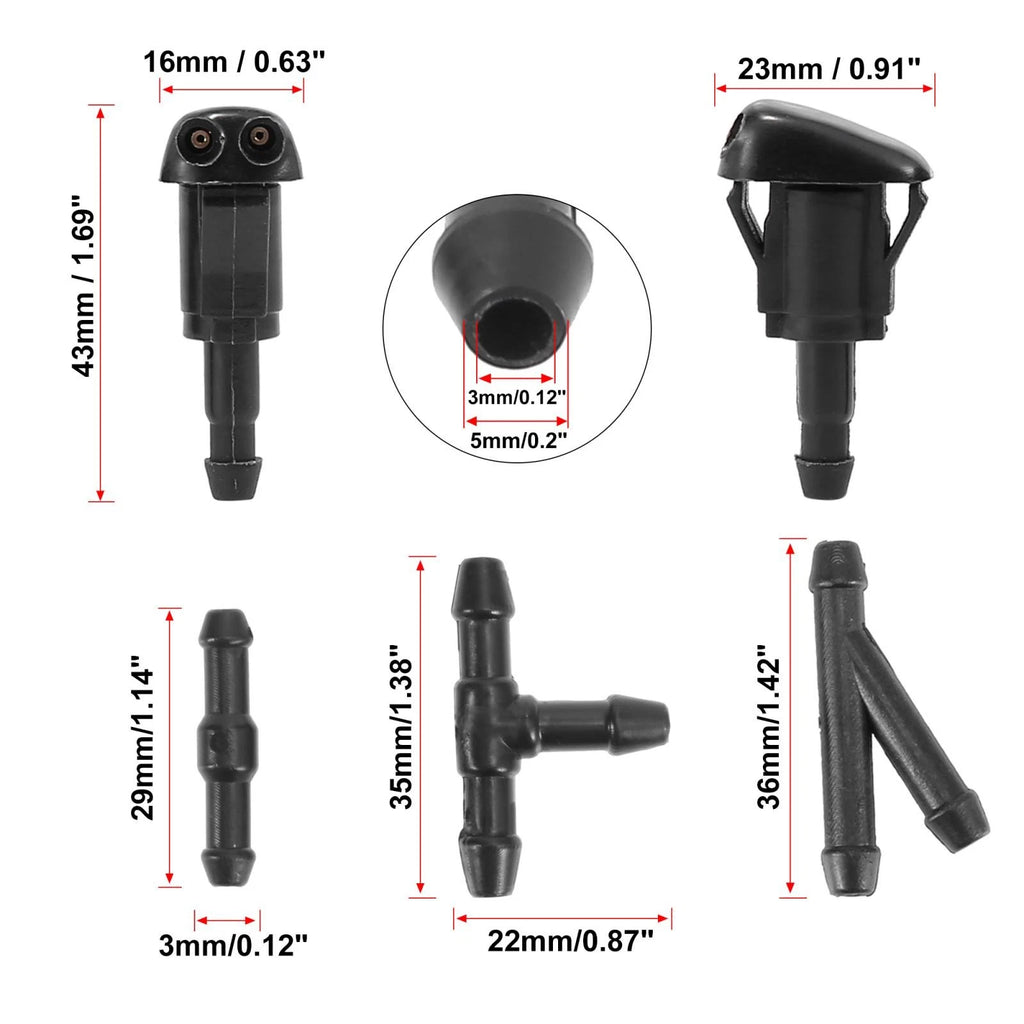 Front Windshield Washer Nozzles Kit for Toyota Corolla (1999–2008)
