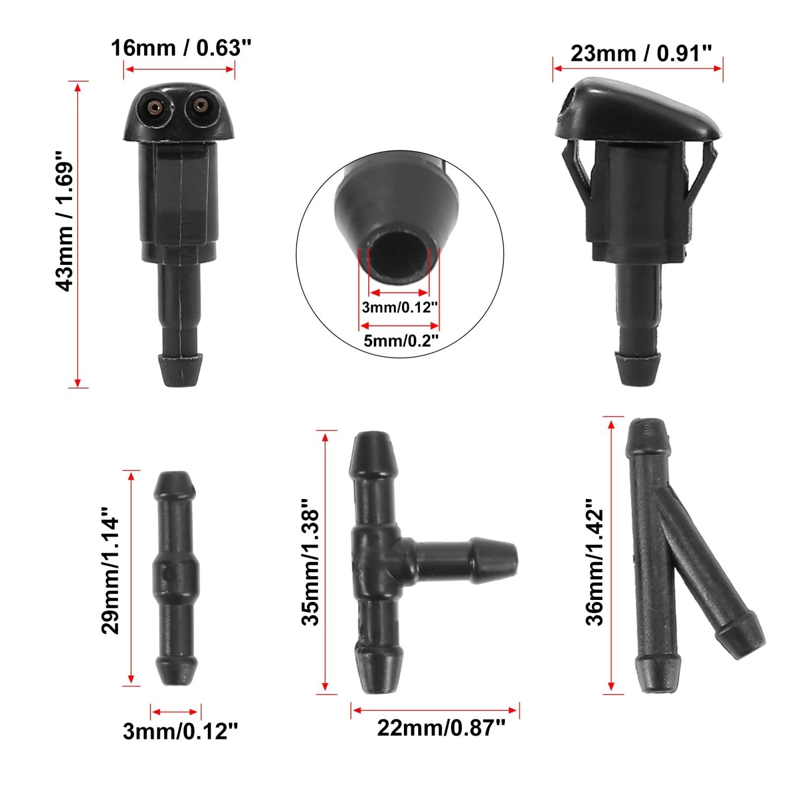 Front Windshield Washer Nozzles Kit for Toyota Corolla (1999–2008)