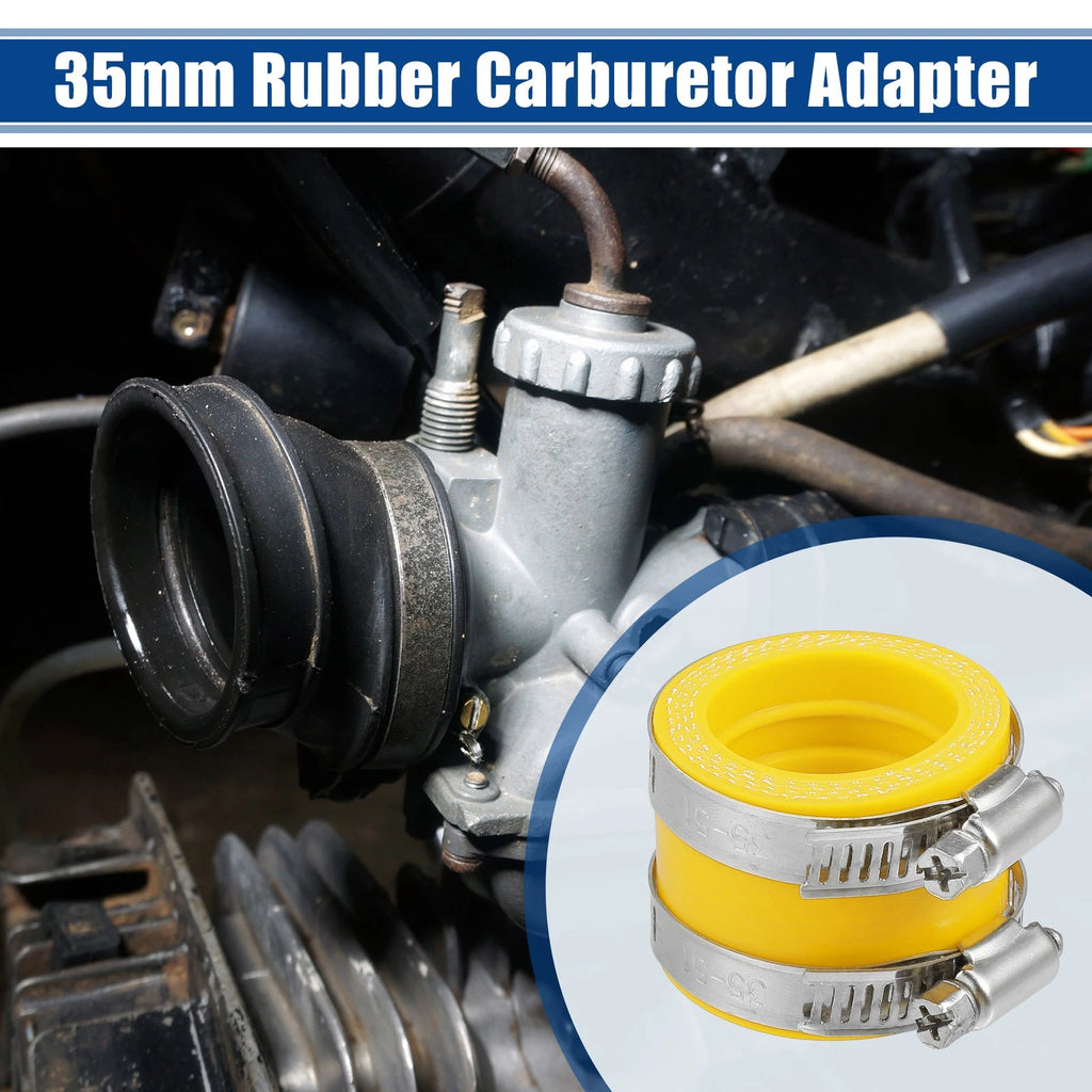 Carburetor Adapter Inlet Intake Pipe Boot 35mm ID with Clamp for