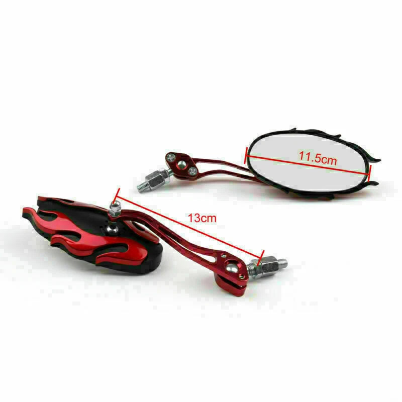 1 Pair Rearview Mirrors for Universal Motorcycle (8-10mm, Red GT9)