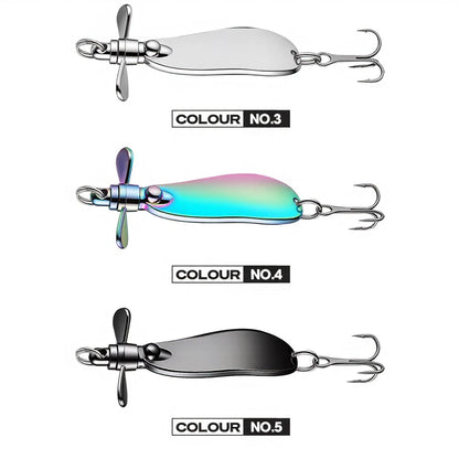 5-Pack Spoon Lure with Propeller and Dual Curved Design 5.1x1.4cm