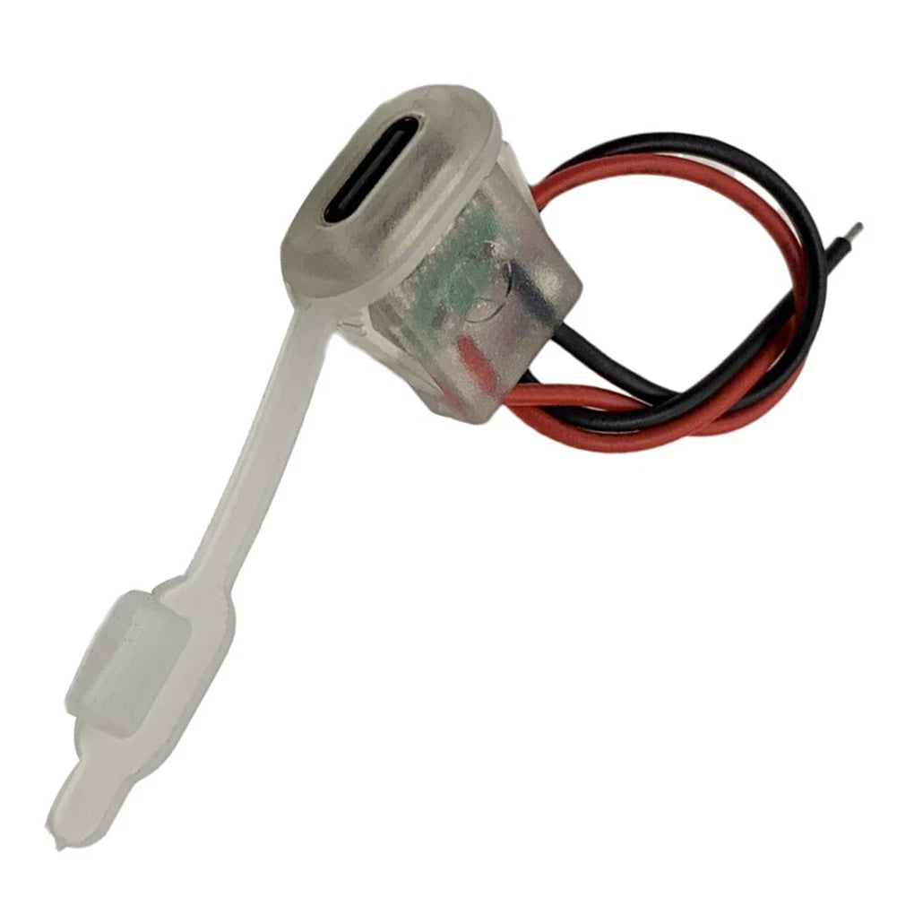 2-Pin Type C Waterproof Socket with LED Light Plate for Reliable Power Input