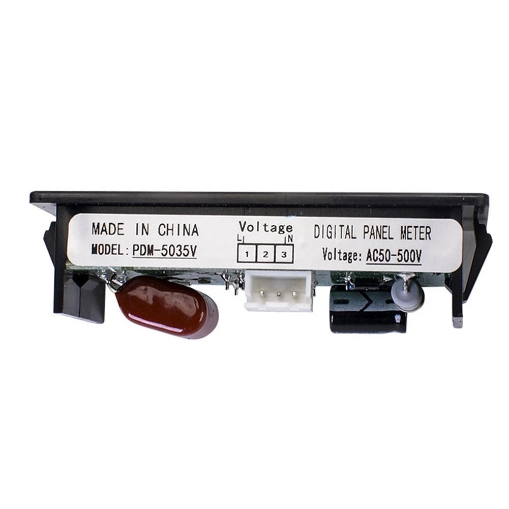 Digital Voltmeter 50-500V with Red LED Display for Electrical Panels