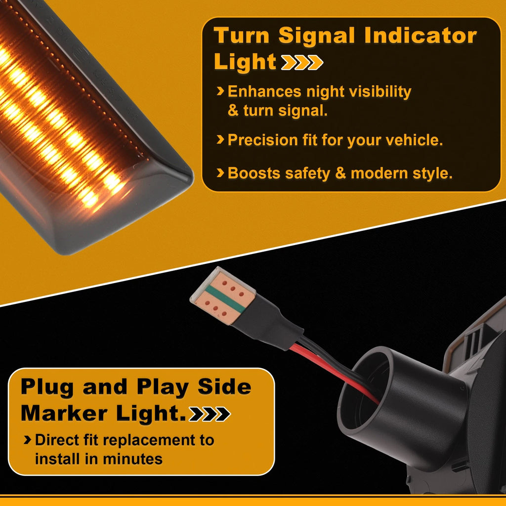 Dynamic Amber LED Side Marker Fender Light for Opel Adam (2012) 1 Pair