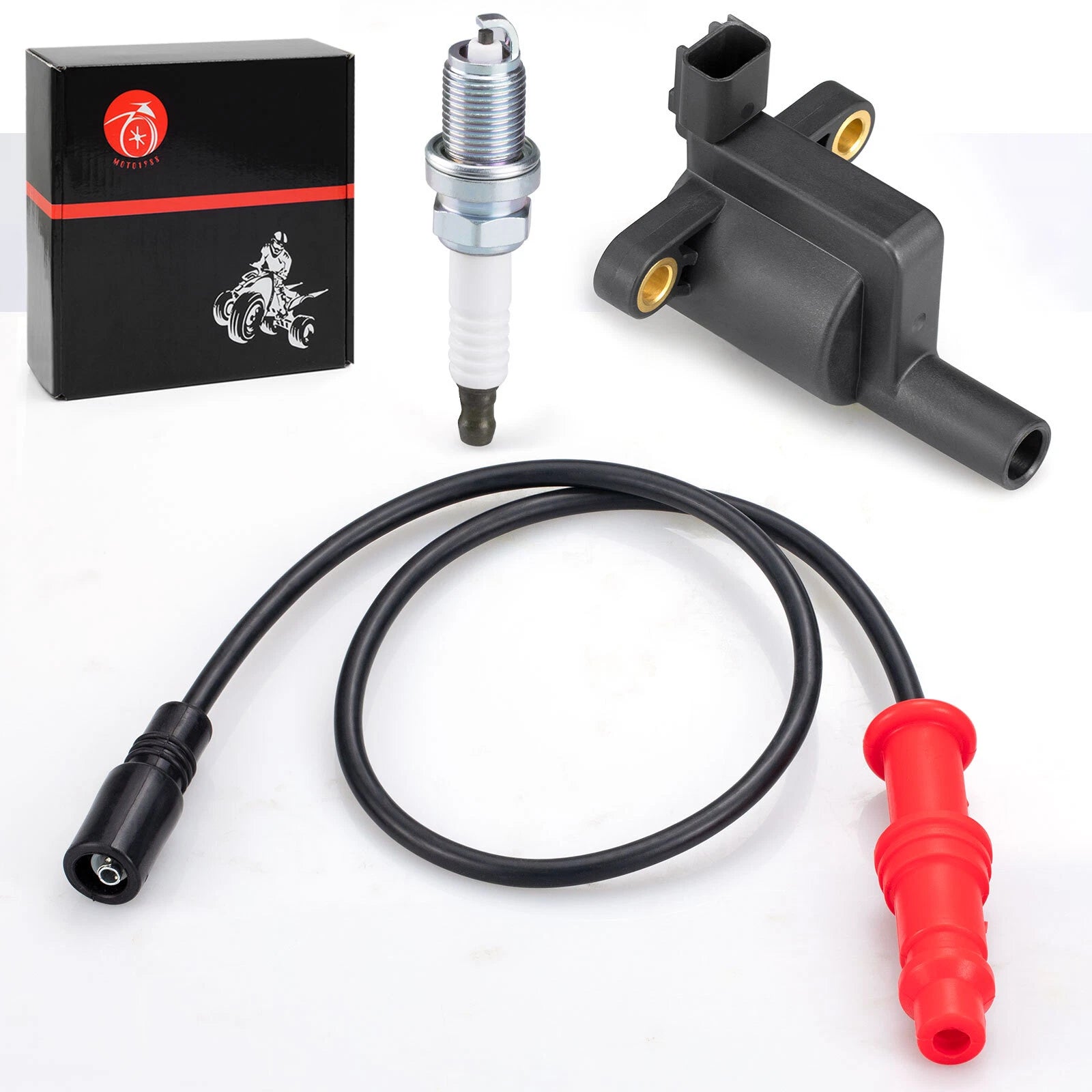 Ignition Coil with Wire Cap & Spark Plug for Polaris Ranger 500 Crew (2008–2013)