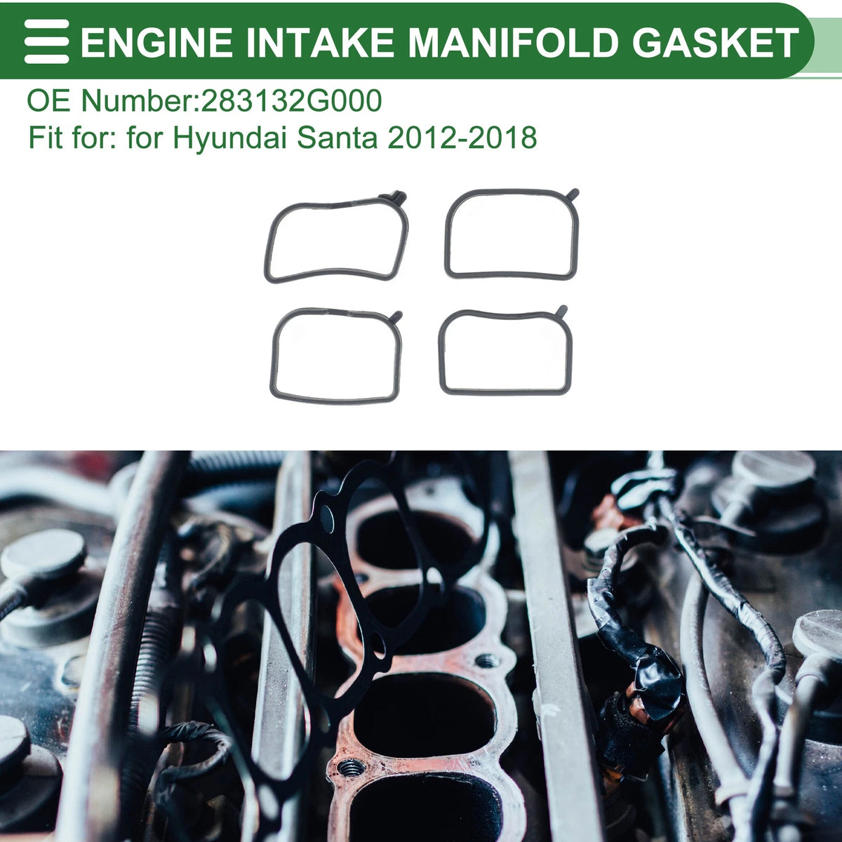 Engine Intake Manifold Gasket for Hyundai Santa (2012–2018) No. 283132G000