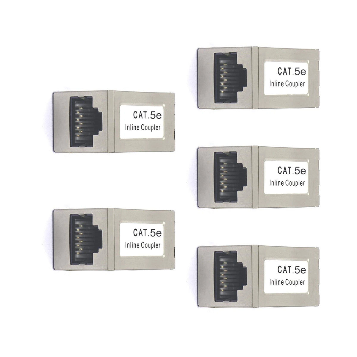 5Pcs Cat5e Inline Coupler RJ45 Female to Female Cable Extender Module