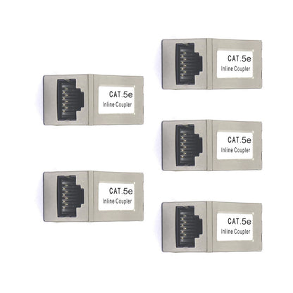 5Pcs Cat5e Inline Coupler RJ45 Female to Female Cable Extender Module