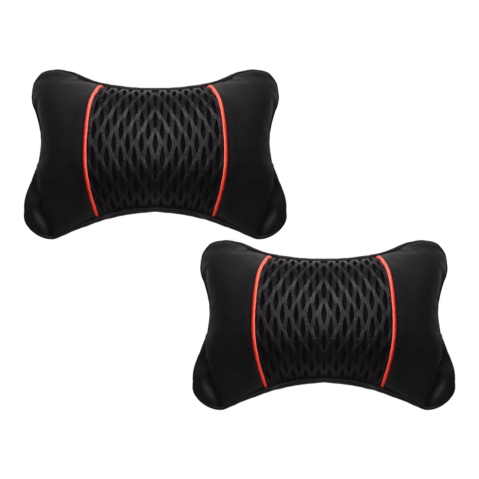 2X Headrest Cushion Pad for Car (Breathable PU Leather)