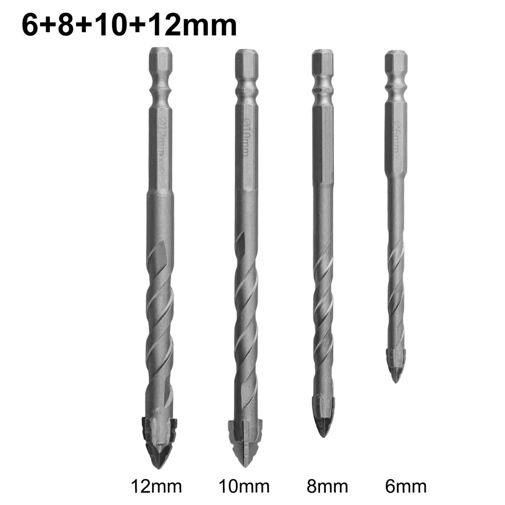 Set of 4 Eccentric Triangle Drill Bits for Glass Tiles