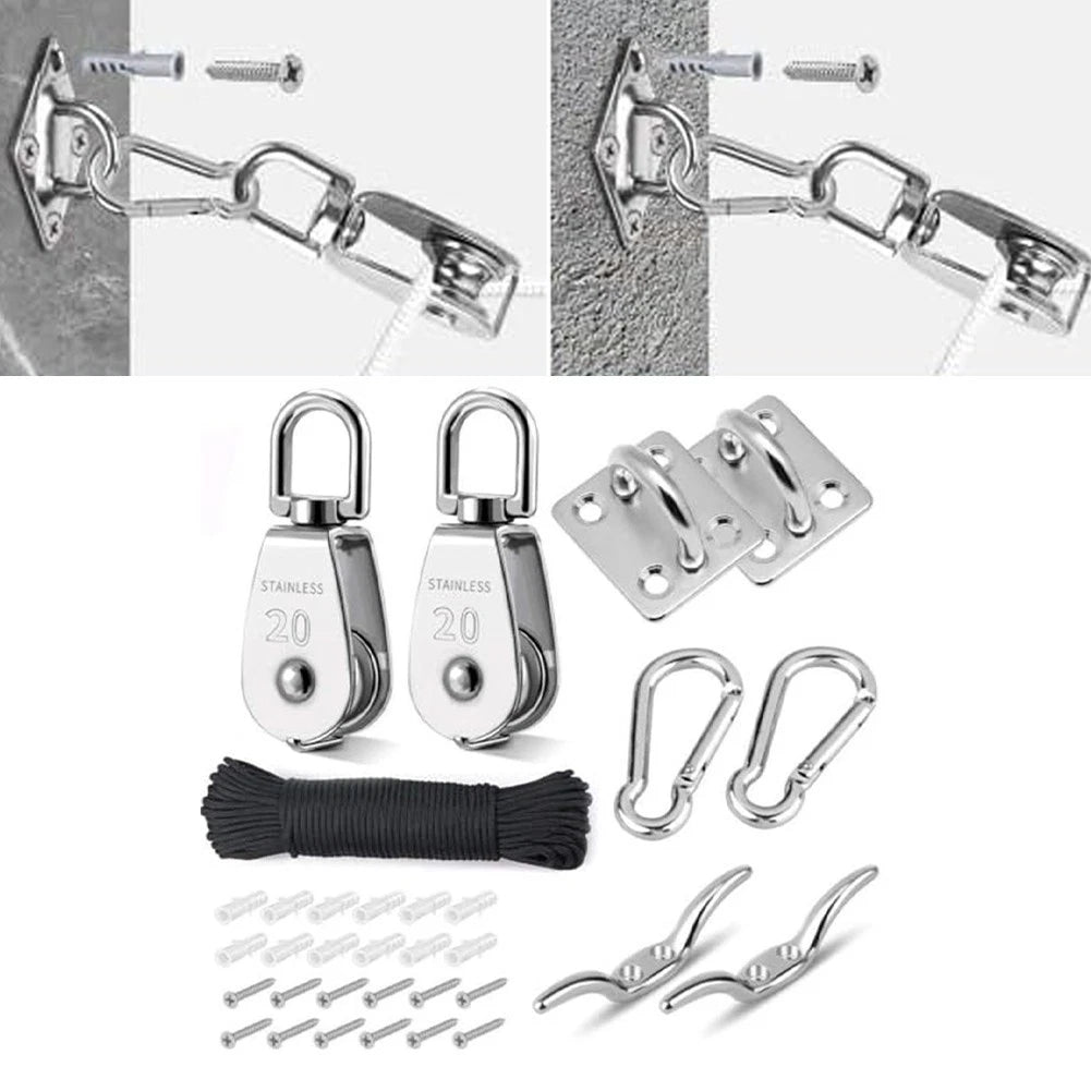 All in One Stainless Steel Pulley Kit for Garden Work and Construction