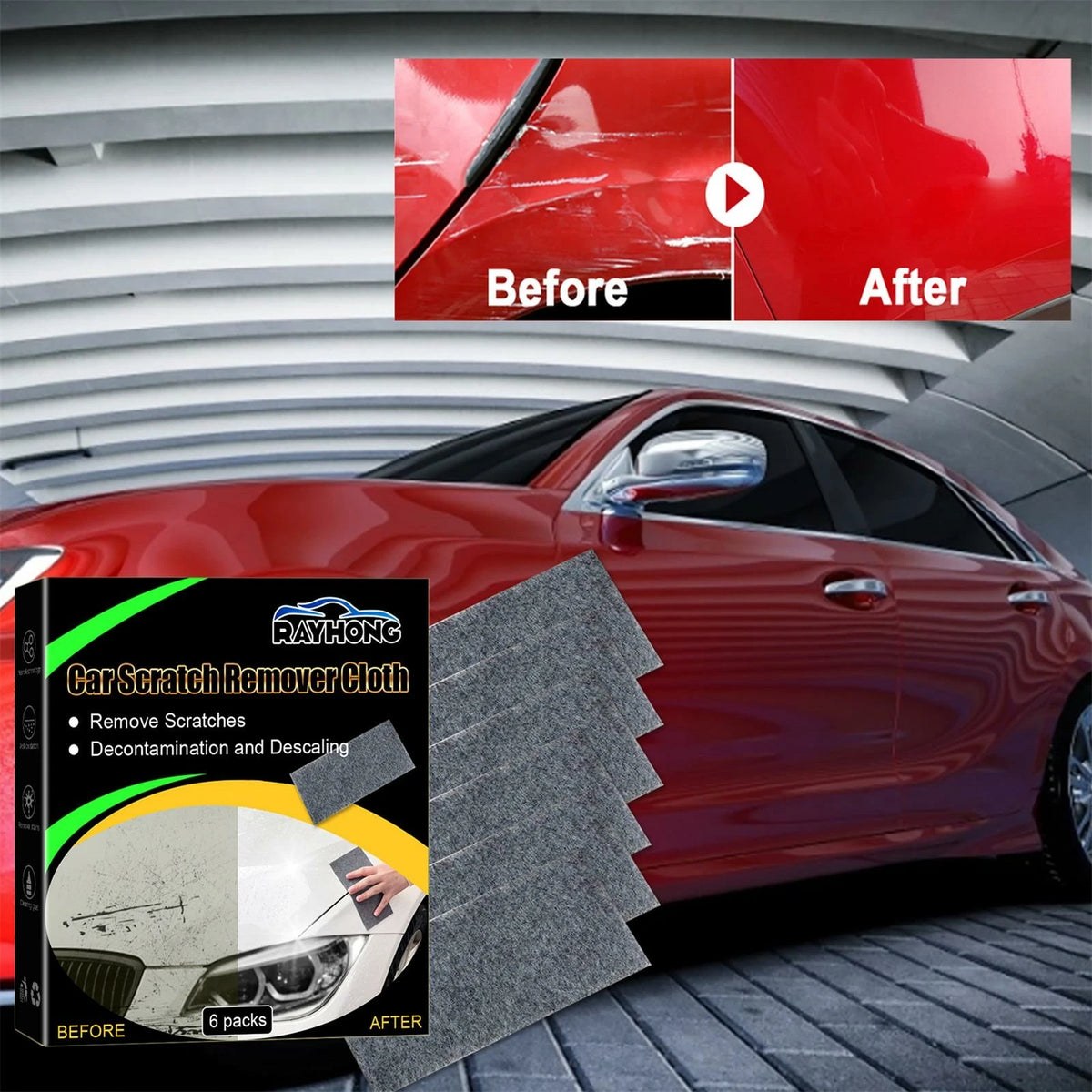 6 Pcs Nano Sparkle Cloth for Car Scratches (AU)