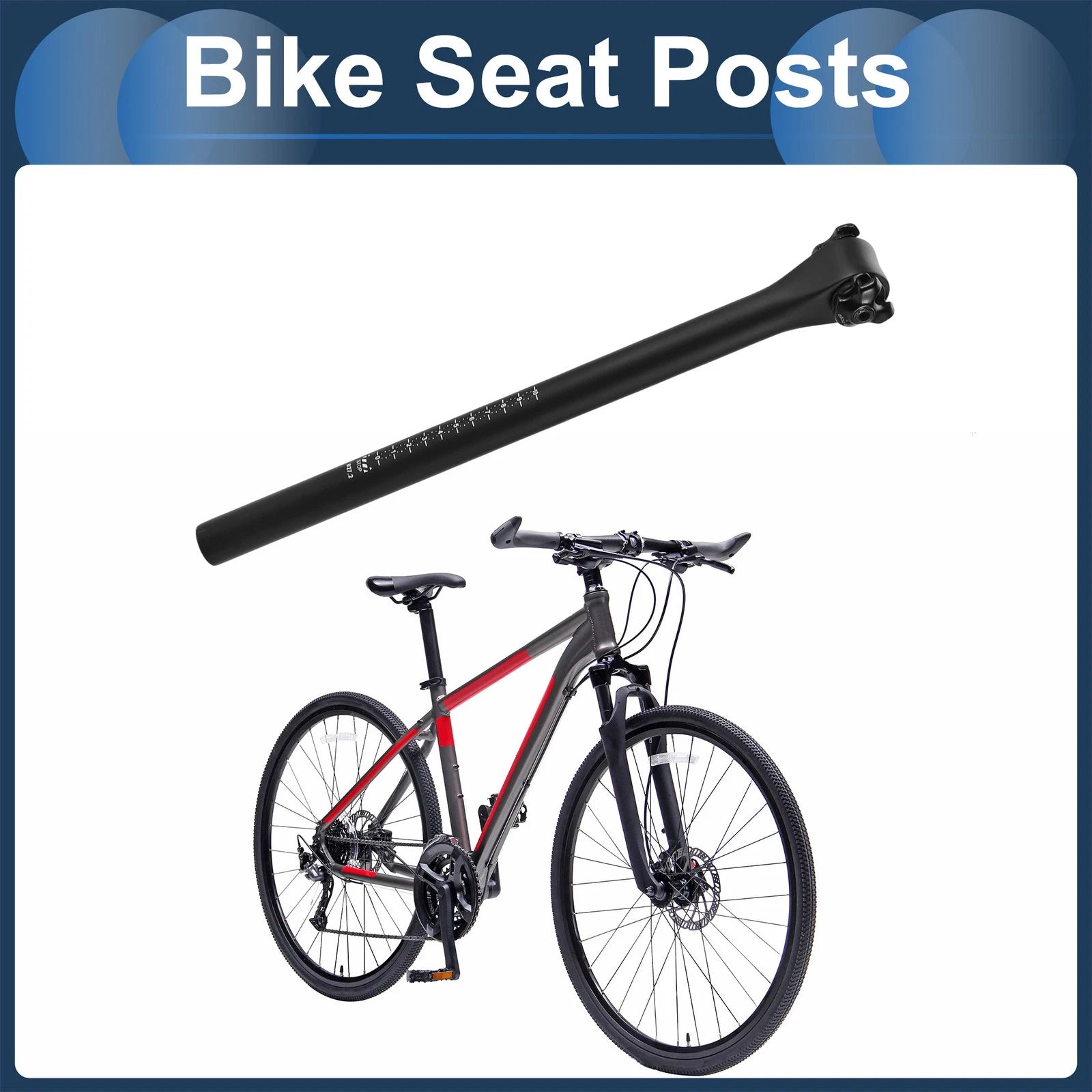 Bike Seat Post 27.2x400mm Lightweight Replacement for Universal Fit (2000–2025)