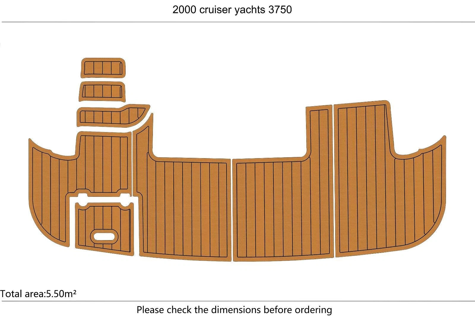 EVA Foam Teak Pad Deck Flooring for Cruiser Yachts 3750 (2000)