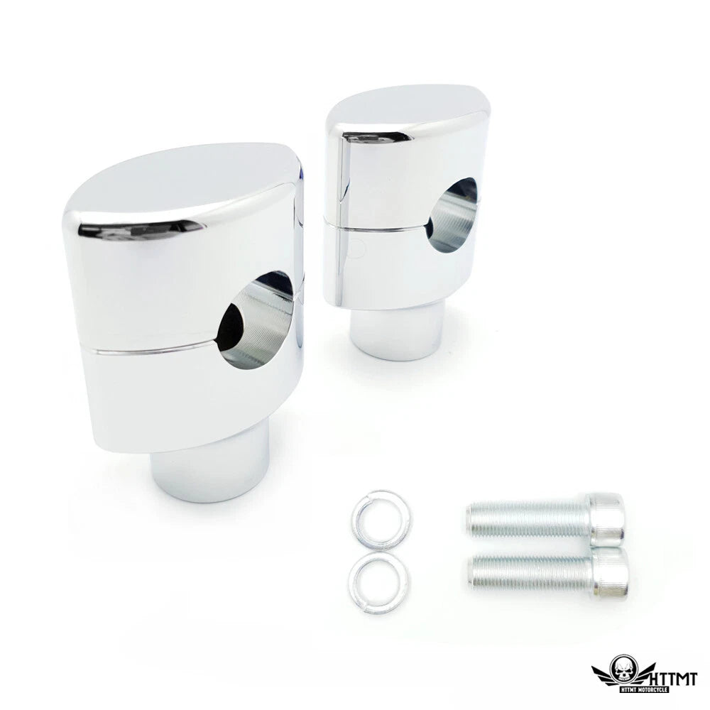 Chrome Handlebar Risers for Harley (DNA, Paughco, Hardbody, Springer, Chopper, Bobber)