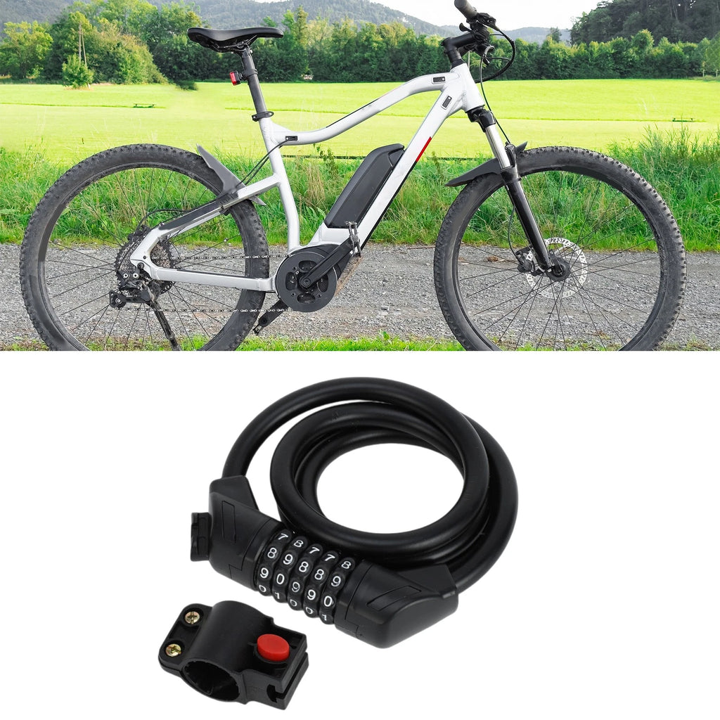 Spiral Bike Cable Lock 120cm with 5 Digit Reset for Universal (All Years)