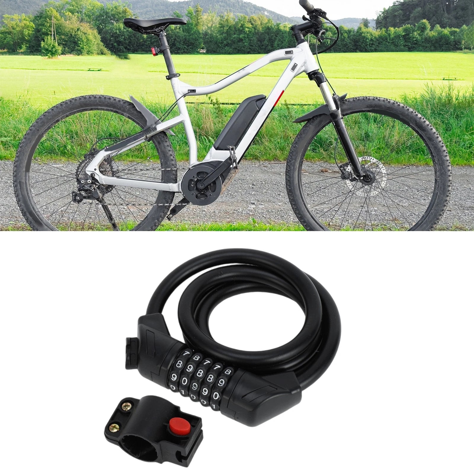 Spiral Bike Cable Lock 120cm with 5 Digit Reset for Universal (All Years)
