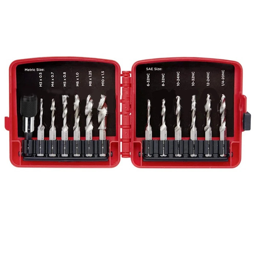 13-Piece Drill and Tap Bit Set for Quick Access