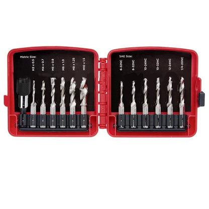 13-Piece Drill and Tap Bit Set for Quick Access
