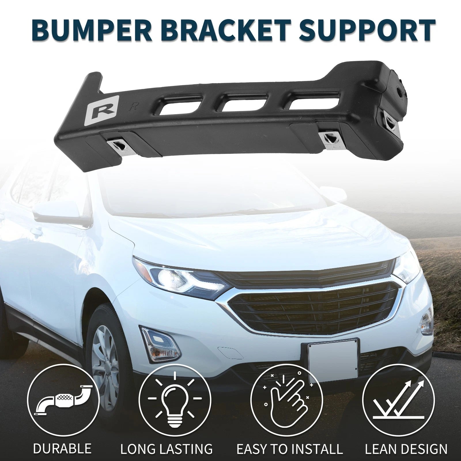 Right Front Bumper Retainer Bracket for Chevrolet Equinox (2018–2022)