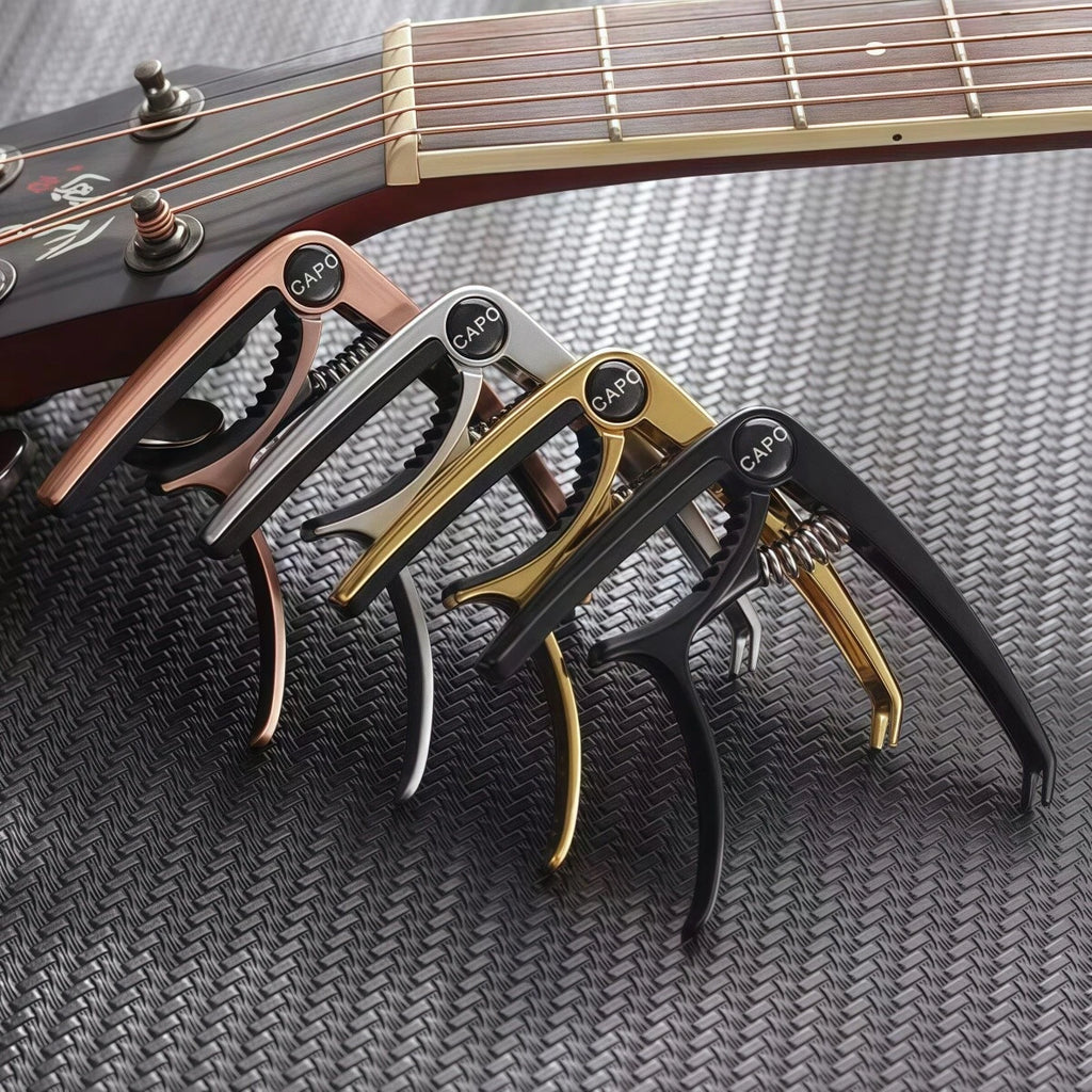 Zinc Alloy Acoustic Guitar Capo with String Puller - 7 Color Options