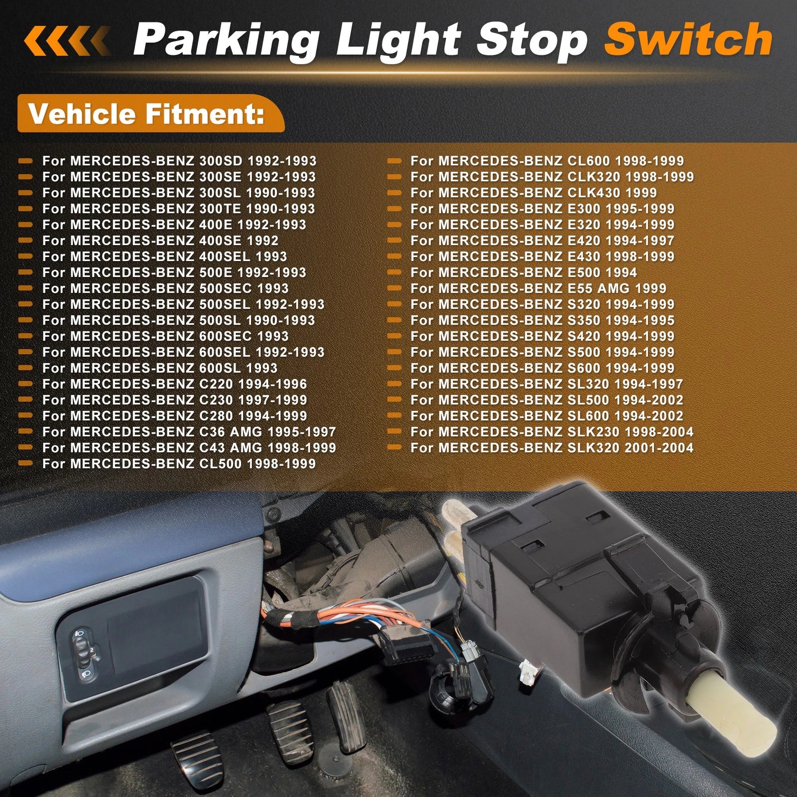 Brake Light Switch OEM Replacement for Mercedes-Benz 190E (1990–1993)