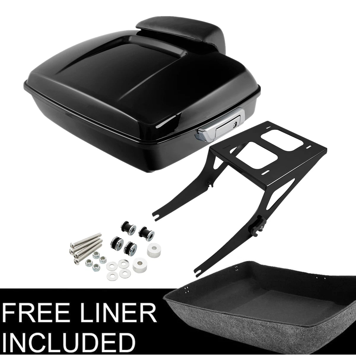 Trunk Backrest Mount Rack Docking Kit for Harley Fatboy FLSTF (2008–2016)