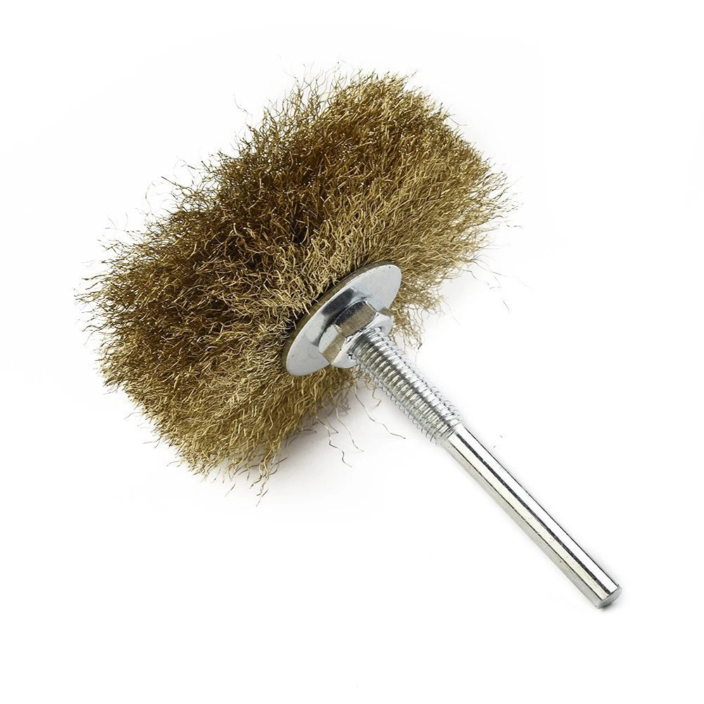 Wire Wheel Brush for Mini Drill Rotary Tools (Copper Plated Steel)