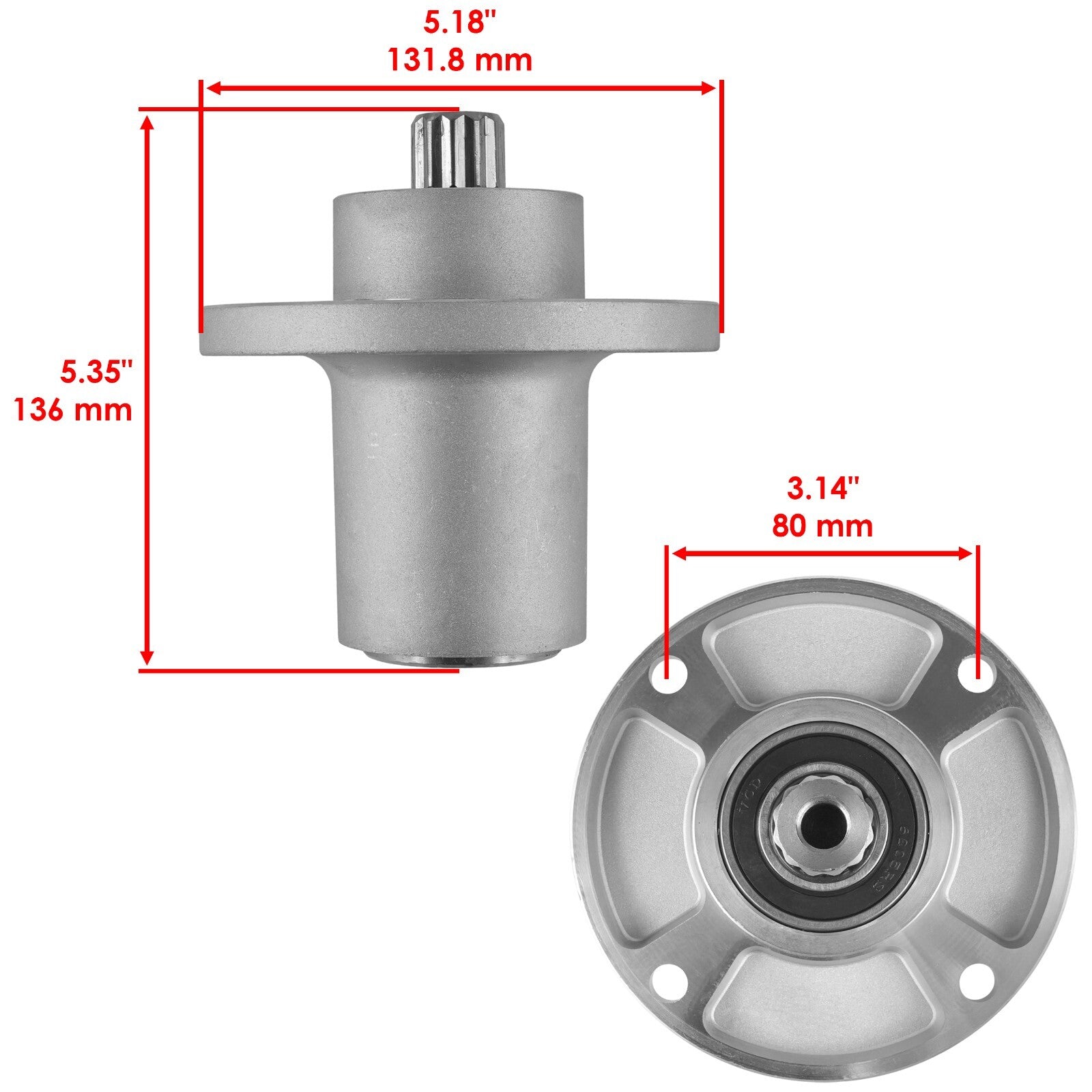 3 Spindle Assembly Replacement for Hustler Raptor Sport Flip-Up 36-60 (2004–2004)