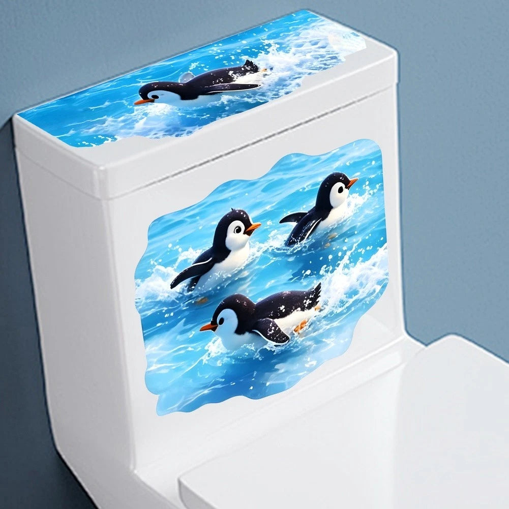 Toilet Seat Penguin Sticker for Humid Environments