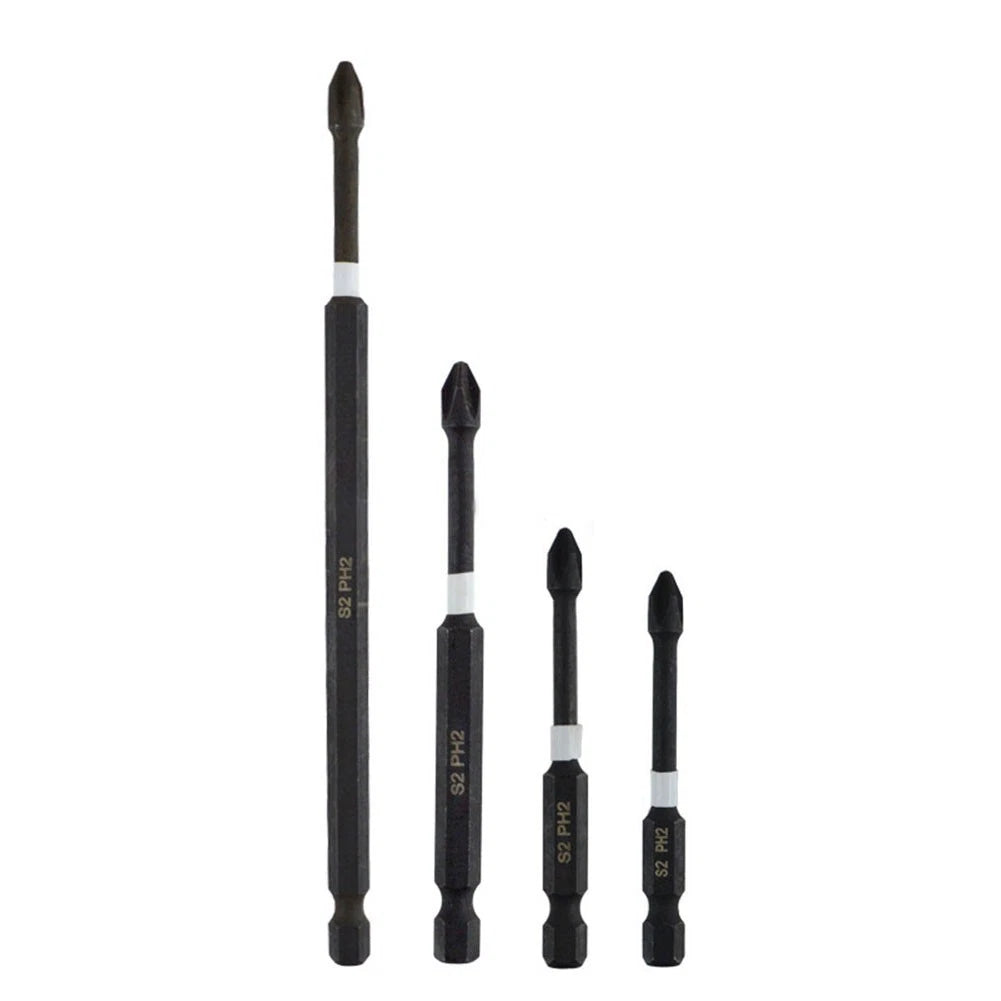 4X Cross Screwdriver Bits for High Strength Tasks (65mm)