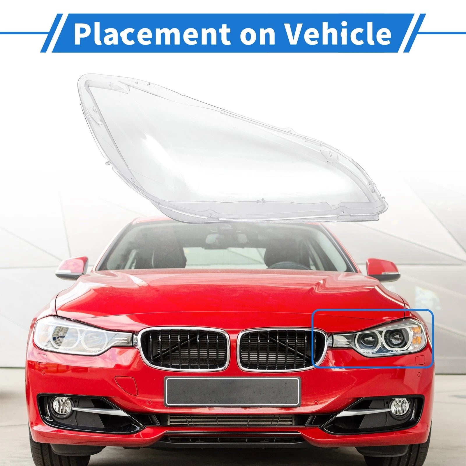 Front Left Headlight Lens Cover Replacement for BMW X1 E84 (2010–2015)