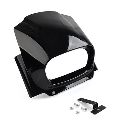 Glossy Black Headlight Front Fairing for Harley M8 Softail Fat Bob (2018–2025)