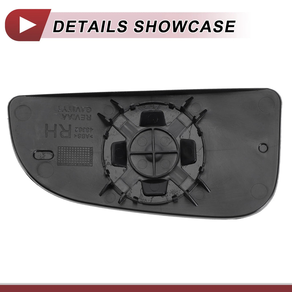 Passenger Side Lower Mirror Glass Replacement for Dodge (Non-Heated)
