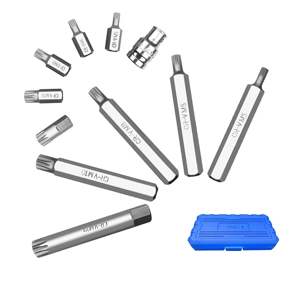 For Impact Socket Sleeve Set 11pcs M Type Socket Bits with Adapter 30mm 75mm