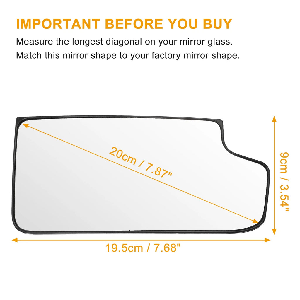 Right Side Rearview Mirror Glass Non Heated for Chevrolet Silverado 1500 (2014–2019)