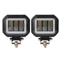 2X 4-Inch Square LED Work Light Bar for Motorcycle (12V–24V)