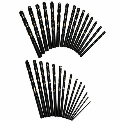 Set of 2 Drill America KFD29JPC 1/16" - 1/2" High Speed Steel Bits