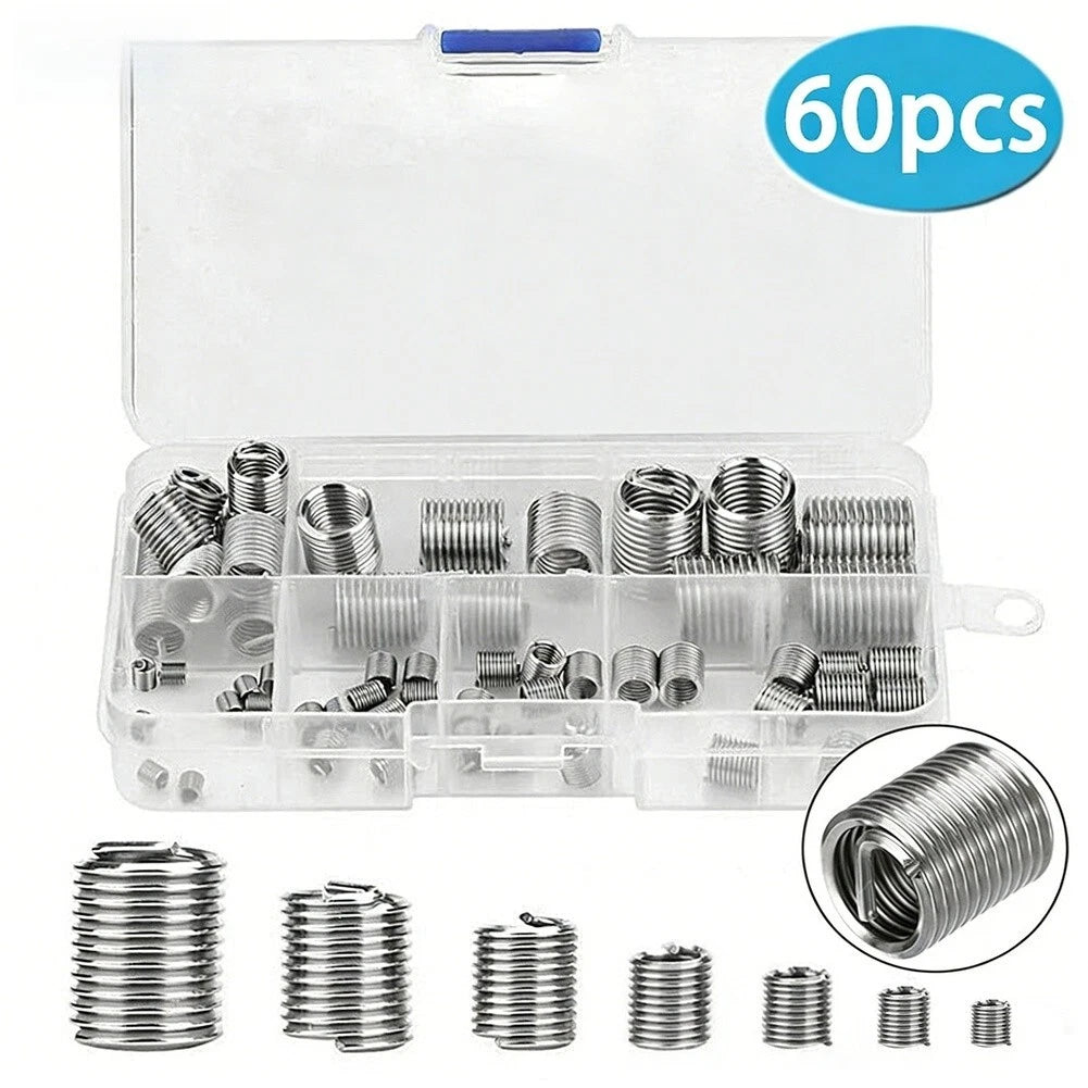 60pcs Threaded Sleeve Kit 304 SS for Metric Thread Repair (M3)