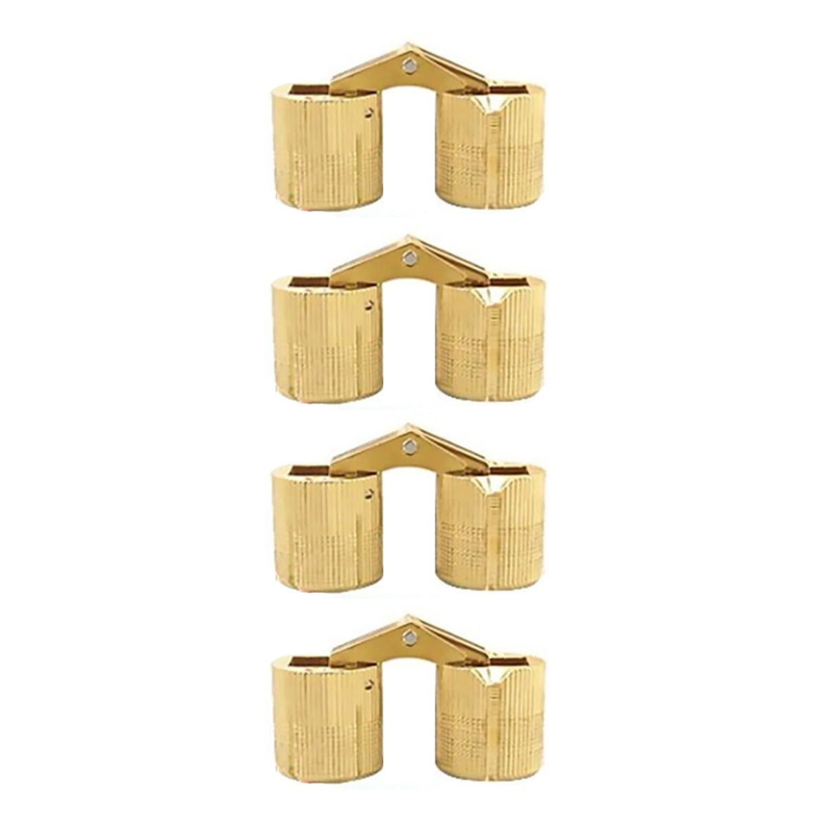 Set of 4 Brass Invisible Hinges for Universal Applications (180 Degree)