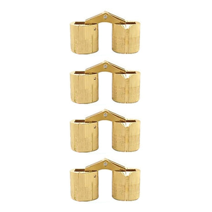 Set of 4 Brass Invisible Hinges for Universal Applications (180 Degree)